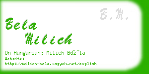 bela milich business card